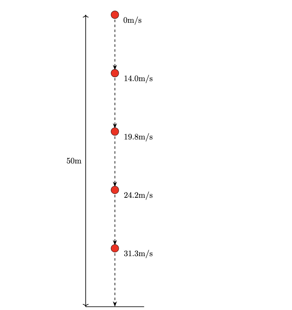 An object accelerating under gravity.